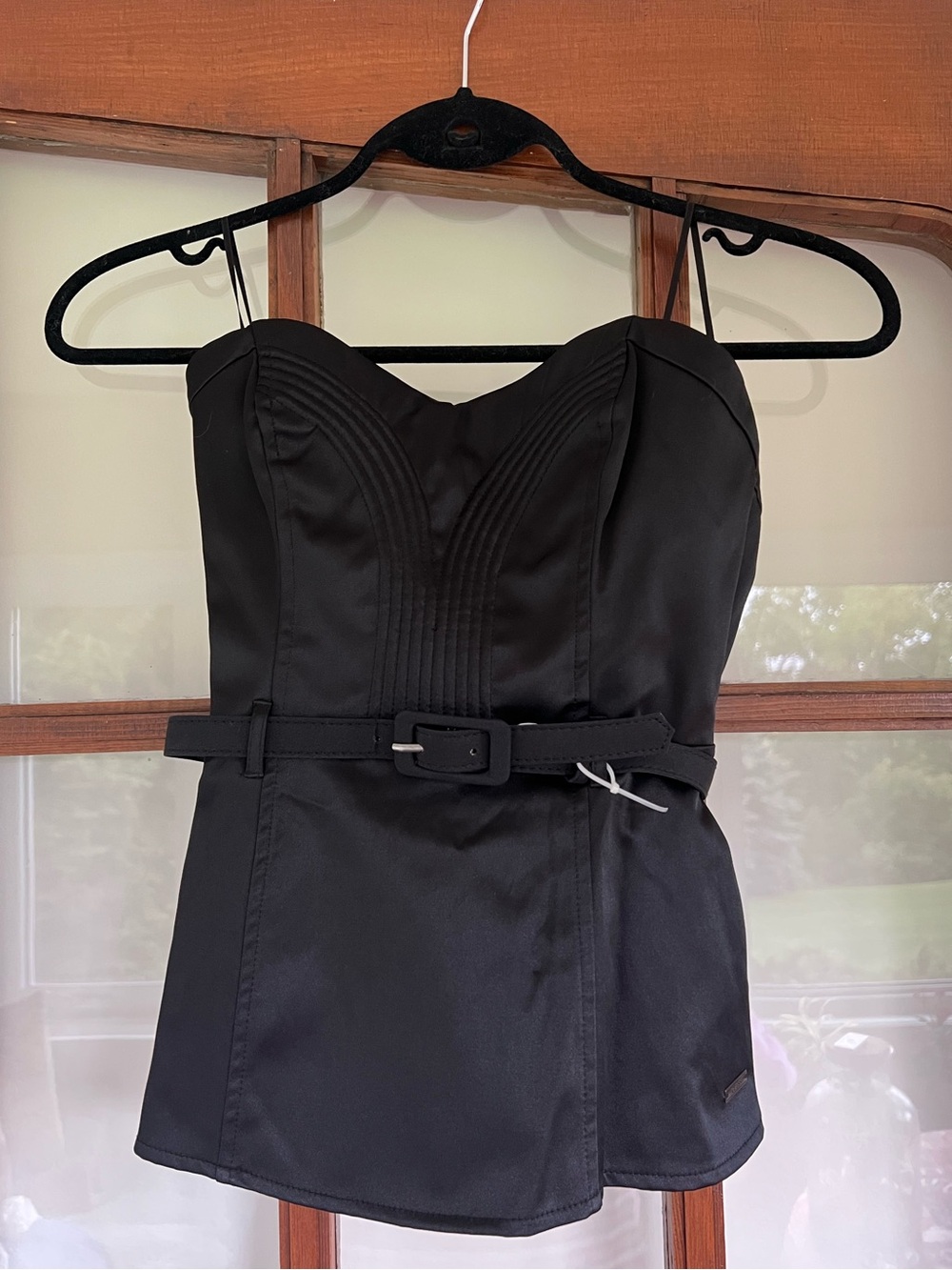 NWT GUESS Strapless Belted Bustier Top